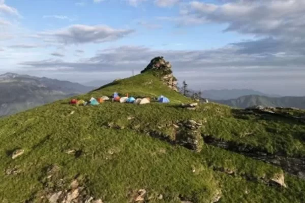 Hiking Route Map of Lujiao Liang in Qinling Mountains 